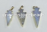 NGP1920 15*30mm - 18*40mm arrowhead agate gemstone pendants