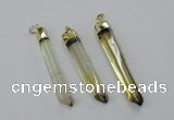 NGP1932 10*55mm - 12*65mm stick lemon quartz pendants wholesale