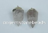 NGP1936 18*35mm - 20*40mm faceted nuggets white crystal pendants