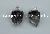 NGP1937 18*35mm - 20*40mm faceted nuggets smoky quartz pendants