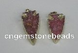 NGP1940 20*30mm - 25*50mm arrowhead druzy agate gemstone pendants