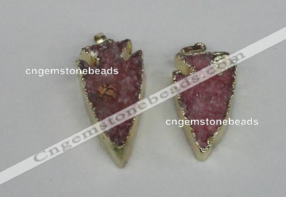 NGP1940 20*30mm - 25*50mm arrowhead druzy agate gemstone pendants