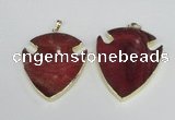 NGP1962 47*57mm arrowhead agate gemstone pendants wholesale