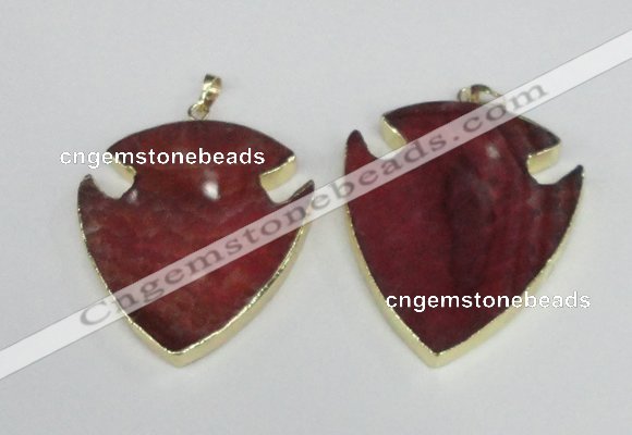 NGP1962 47*57mm arrowhead agate gemstone pendants wholesale