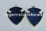 NGP1964 47*57mm arrowhead agate gemstone pendants wholesale