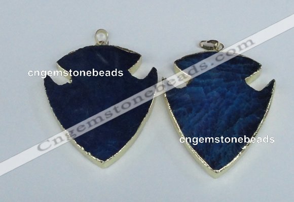 NGP1964 47*57mm arrowhead agate gemstone pendants wholesale