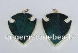 NGP1965 47*57mm arrowhead agate gemstone pendants wholesale