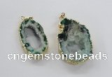 NGP1972 25*40mm - 30*50mm freeform druzy agate gemstone pendants