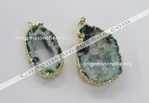 NGP1972 25*40mm - 30*50mm freeform druzy agate gemstone pendants