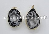 NGP1973 25*40mm - 30*50mm freeform druzy agate gemstone pendants