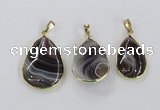 NGP1976 18*25mm - 25*35mm teardrop Botswana agate pendants