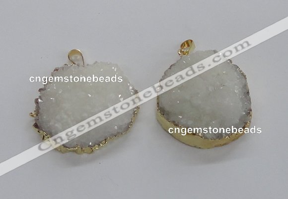 NGP1985 35*40mm - 40*45mm freefrom druzy agate pendants