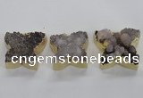 NGP1991 30*35mm - 35*40mm butterfly druzy agate pendants