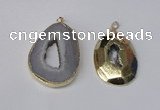 NGP1994 35*45mm - 40*50mm freeform plated druzy agate pendants