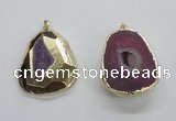 NGP1996 35*45mm - 40*50mm freeform plated druzy agate pendants