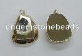 NGP1997 35*45mm - 40*50mm freeform plated druzy agate pendants