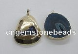 NGP1998 35*45mm - 40*50mm freeform plated druzy agate pendants