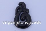 NGP203 30*50mm fashion jet gemstone pendant jewelry wholesale