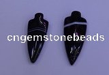 NGP2050 15*40mm - 18*45mm arrowhead striped agate pendants