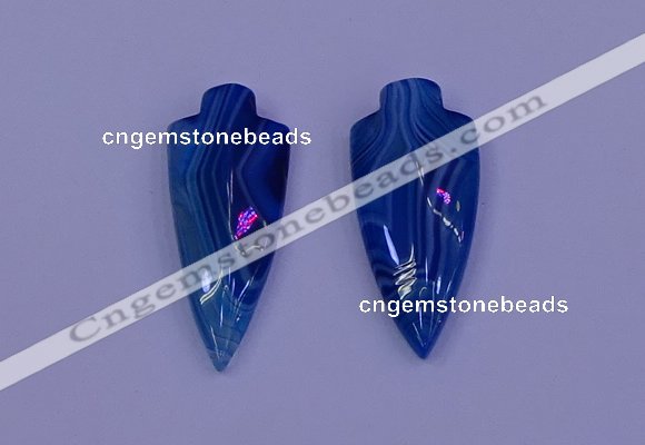 NGP2054 15*40mm - 18*45mm arrowhead striped agate pendants