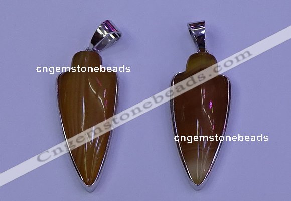 NGP2058 15*40mm - 18*45mm arrowhead striped agate pendants