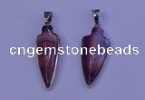 NGP2059 15*40mm - 18*45mm arrowhead striped agate pendants