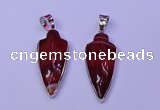 NGP2060 15*40mm - 18*45mm arrowhead striped agate pendants