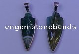 NGP2062 15*40mm - 18*45mm arrowhead striped agate pendants