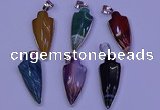NGP2063 15*40mm - 18*45mm arrowhead striped agate pendants