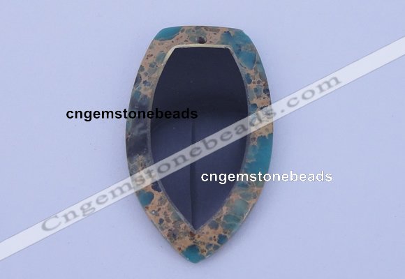 NGP210 30*50mm fashion dyed imperial jasper & black stone pendant