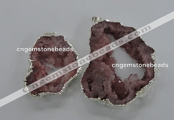 NGP2102 40*50mm - 55*65mm freeform druzy agate gemstone pendants