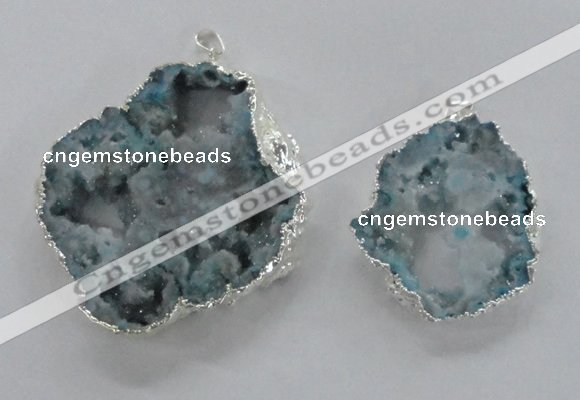 NGP2104 40*50mm - 55*65mm freeform druzy agate gemstone pendants