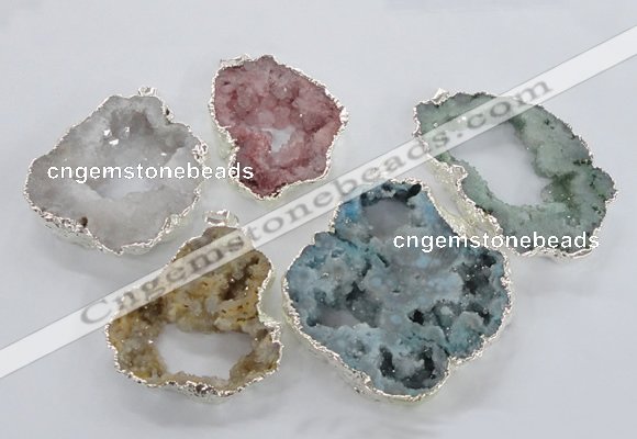 NGP2106 40*50mm - 55*65mm freeform druzy agate gemstone pendants