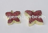 NGP2117 22*30mm - 25*30mm butterfly druzy agate gemstone pendants