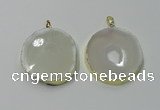 NGP2122 35*40mm - 40*45mm freeform druzy agate gemstone pendants