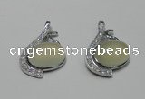 NGP2125 22*35mm agate gemstone pendants with crystal pave alloy settings
