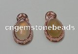 NGP2132 18*32mm agate gemstone pendants with crystal pave alloy settings