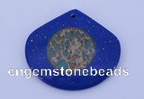 NGP214 45*50mm fashion dyed imperial jasper & lapis lazuli gemstone pendant