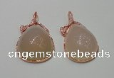 NGP2146 28*50mm agate gemstone pendants with crystal pave alloy settings