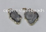 NGP2212 20*30mm - 35*35mm freeform plated druzy agate pendants