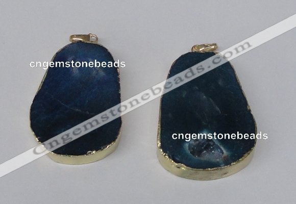 NGP2218 30*40mm - 40*45mm freeform druzy agate gemstone pendants