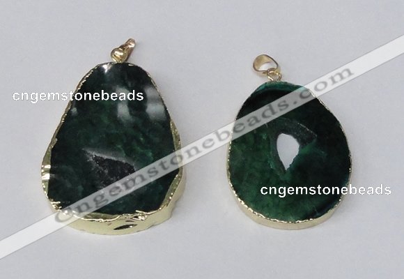 NGP2219 30*40mm - 40*45mm freeform druzy agate gemstone pendants