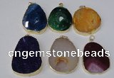 NGP2220 30*40mm - 40*45mm freeform druzy agate gemstone pendants