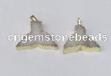 NGP2225 20*25mm - 22*30mm fishtail druzy agate gemstone pendants