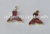 NGP2228 20*25mm - 22*30mm fishtail druzy agate gemstone pendants