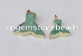 NGP2230 20*25mm - 22*30mm fishtail druzy agate gemstone pendants