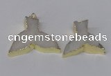 NGP2233 35*45mm - 40*55mm fishtail druzy agate gemstone pendants