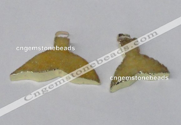 NGP2234 35*45mm - 40*55mm fishtail druzy agate gemstone pendants