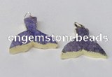 NGP2235 35*45mm - 40*55mm fishtail druzy agate gemstone pendants