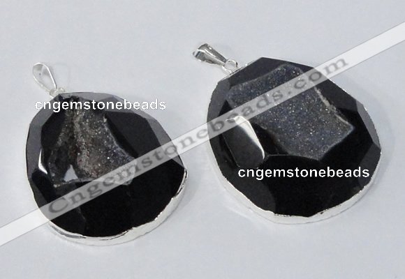 NGP2242 35*40mm - 45*50mm freeform druzy agate gemstone pendants